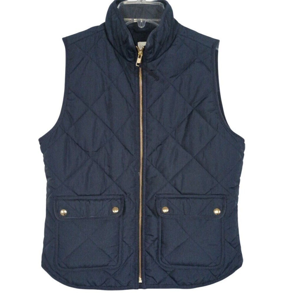 J Crew Excursion Puffer Vest Womens Small Quilted Navy Blue Size AB467 - Picture 2 of 7